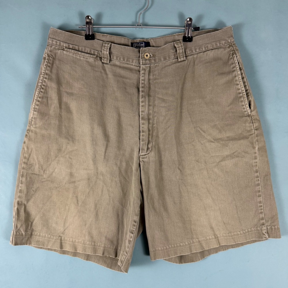 Vintage 80s 90s Polo Ralph Lauren Men's 34 Khaki Chino Shorts Made in USA